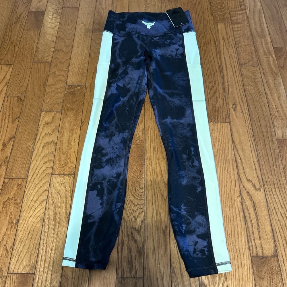 NEW Under Armour Project Rock High Rise Compression Ankle Leggings Womens XS $70 - Picture 2 of 6